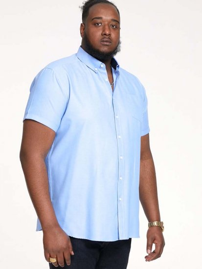 D555 James Short Sleeve Oxford Shirt Sky Blue - Skjorter - Store skjorter - 2XL-8XL