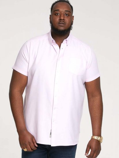 D555 James Short Sleeve Oxford Shirt Pink - Skjorter - Store skjorter - 2XL-8XL