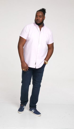 D555 James Short Sleeve Oxford Shirt Pink - Skjorter - Store skjorter - 2XL-8XL
