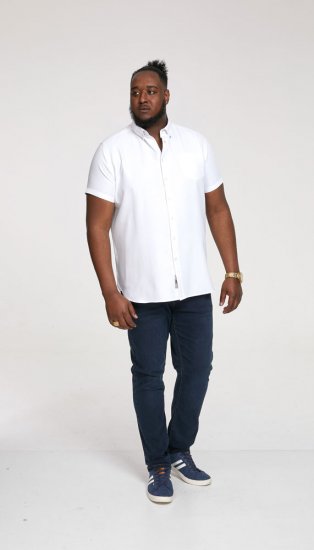 D555 James Short Sleeve Oxford Shirt White - Skjorter - Store skjorter - 2XL-8XL