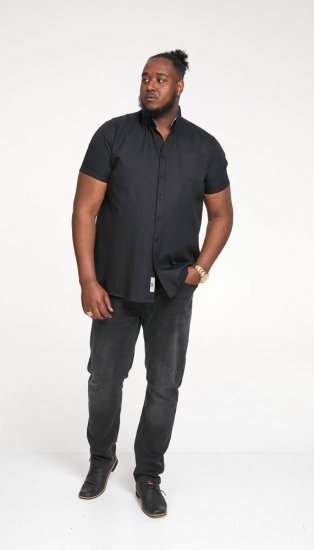 D555 James Short Sleeve Oxford Shirt Black - Skjorter - Store skjorter - 2XL-8XL