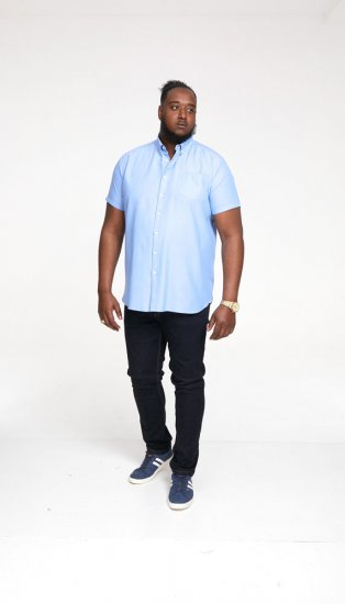 D555 James Short Sleeve Oxford Shirt Sky Blue - Skjorter - Store skjorter - 2XL-8XL