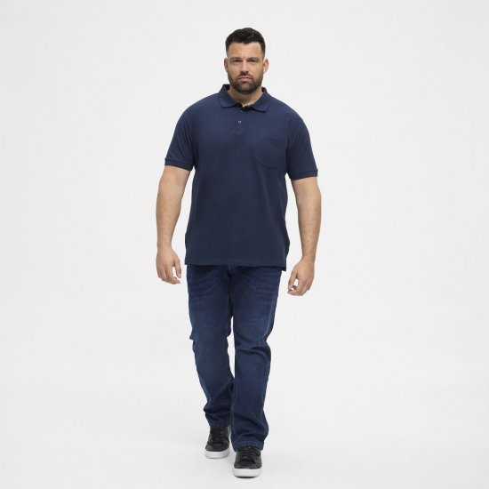 North Latitude Polo Navy Blue - Polo- & piqueskjorter - Poloskjorte i store størrelser - 2XL-8XL