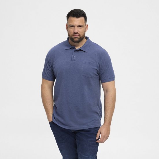 North Latitude Polo Blue Melange - Polo- & piqueskjorter - Poloskjorte i store størrelser - 2XL-8XL