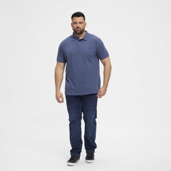 North Latitude Polo Blue Melange - Polo- & piqueskjorter - Poloskjorte i store størrelser - 2XL-8XL