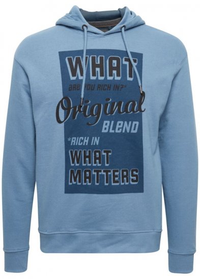 Blend Hoodie 4285 Copen Blue - Gensere og hettegensere - Store hettegensere - 2XL-14XL