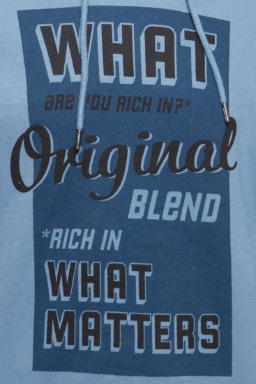 Blend Hoodie 4285 Copen Blue - Gensere og hettegensere - Store hettegensere - 2XL-14XL