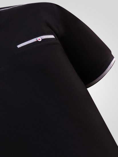 D555 Potts Jersey Polo With Jacquard Collar & Cuffs Svart - Polo- & piqueskjorter - Poloskjorte i store størrelser - 2XL-8XL