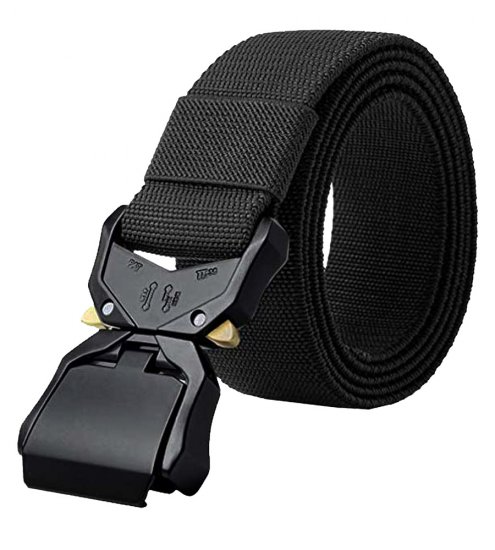 D555 Dale Tactical Stretch Webbing Belt with Heavy Duty Quick Release Buckle Black - Belter - Lange belter - W40-W70/2XL-8XL