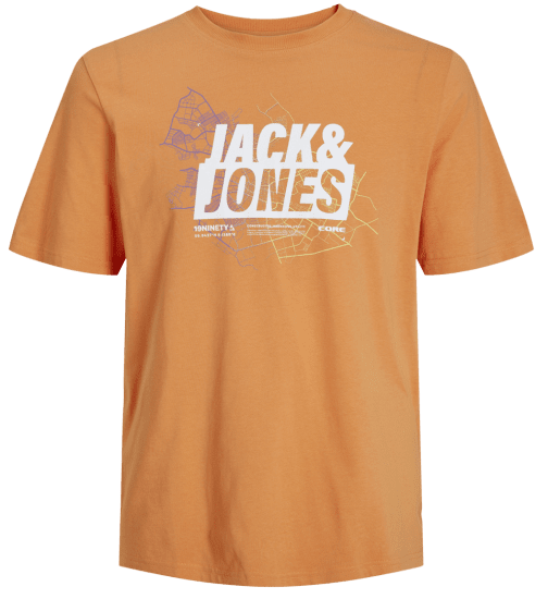 Jack & Jones JCOMAP LOGO T-Shirt Tangerine - T-skjorter - Store T-skjorter - 2XL-14XL