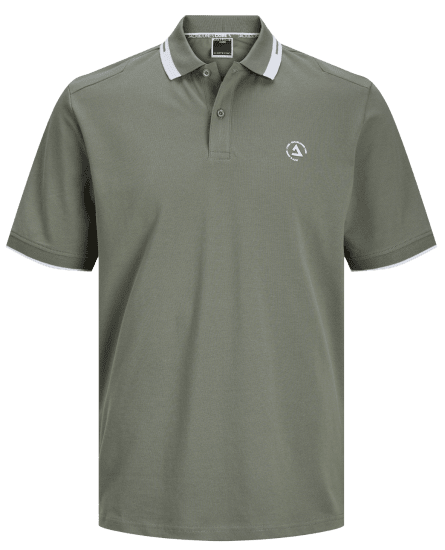 Jack & Jones JCOHASS LOGO Polo Agave Green - Polo- & piqueskjorter - Poloskjorte i store størrelser - 2XL-8XL