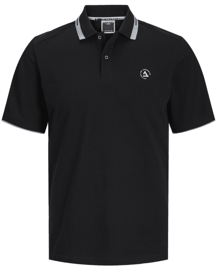 Jack & Jones JCOHASS LOGO Polo Black - Polo- & piqueskjorter - Poloskjorte i store størrelser - 2XL-8XL