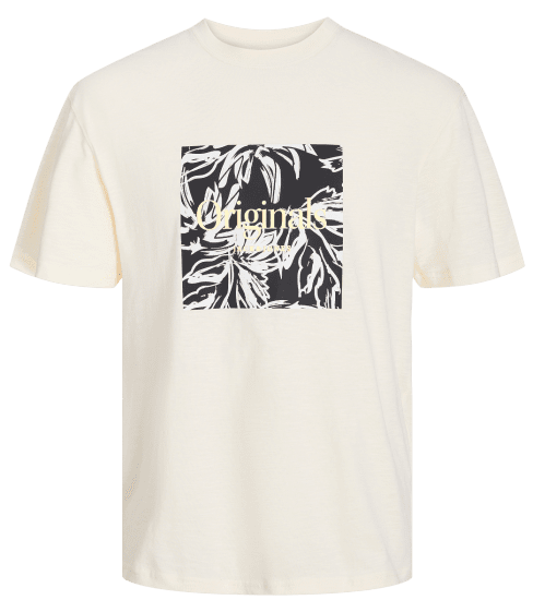 Jack & Jones JORLAFAYETTE BRANDING T-Shirt Buttercream - T-skjorter - Store T-skjorter - 2XL-14XL