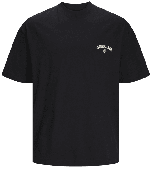 Jack & Jones JORSANTORINI BACK T-Shirt Black - T-skjorter - Store T-skjorter - 2XL-14XL