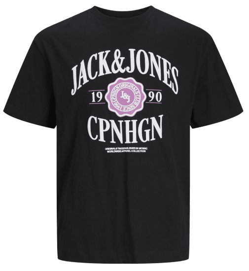 Jack & Jones JORLUCCA BRANDING T-Shirt Black - T-skjorter - Store T-skjorter - 2XL-14XL