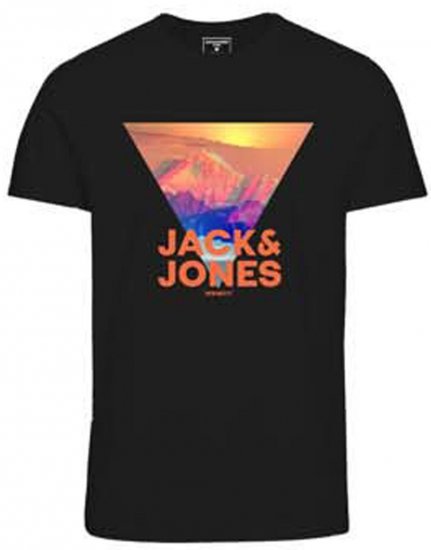 Jack & Jones JCOLOGO PRINT T-Shirt Black - T-skjorter - Store T-skjorter - 2XL-14XL