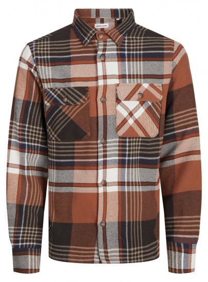 Jack & Jones Darren Flannel Overshirt brun - Skjorter - Store skjorter - 2XL-8XL
