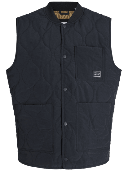 Jack & Jones Hero Liner Quilted Gilet Vest Black - Vester - Vester i store størrelser