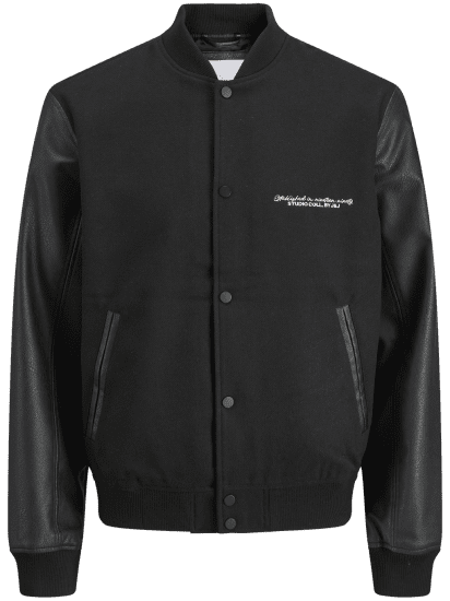 Jack & Jones Ross College Baseball Bomber Jacket Black - Jakker - Store jakker - 2XL-12XL