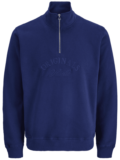 Jack & Jones Bleecker Branding High Neck Sweatshirt Ocean Cavern - Gensere og hettegensere - Store hettegensere - 2XL-14XL