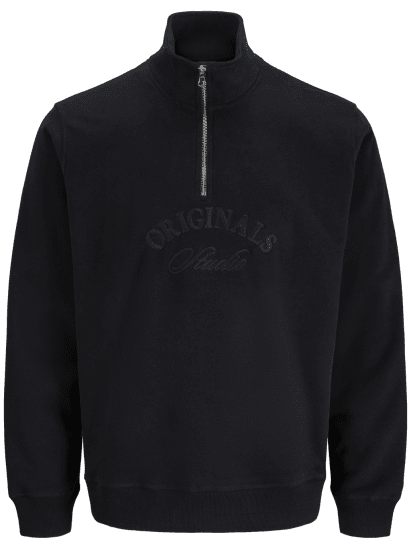 Jack & Jones Bleecker Branding High Neck Sweatshirt Black - Gensere og hettegensere - Store hettegensere - 2XL-14XL