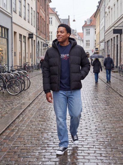 Jack & Jones Sage Boblejakke Svart - Jakker - Store jakker - 2XL-12XL