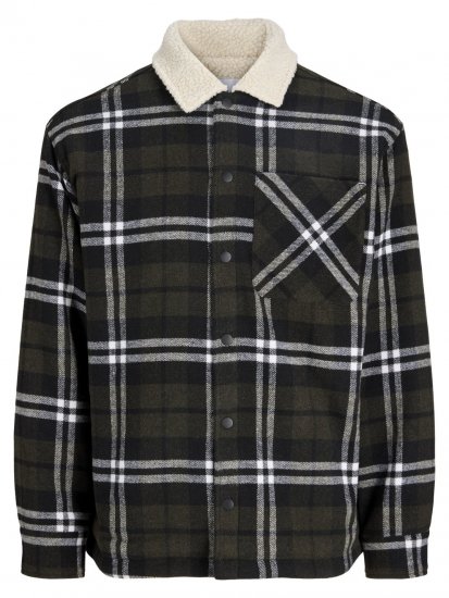 Jack & Jones Zac Teddy Skjortejakke Grønn - Jakker - Store jakker - 2XL-12XL