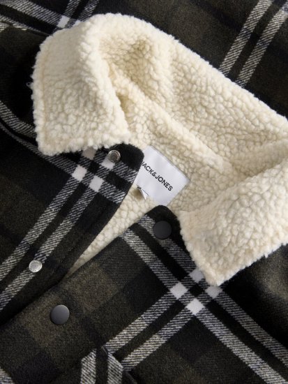 Jack & Jones Zac Teddy Skjortejakke Grønn - Jakker - Store jakker - 2XL-12XL