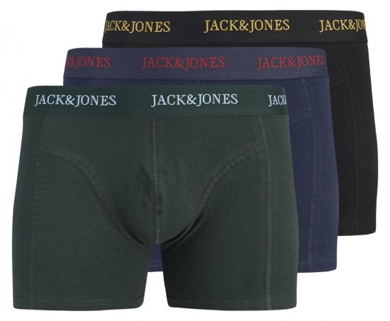 Jack & Jones Blaze Solid Boksershorts 3-pakning Svart/Mørkeblå/Grønn - Boxershorts - Boksershorts for menn i store størrelser