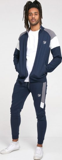 D555 JEFFREY Couture Zip Through Sweatshirt Navy - Gensere og hettegensere - Store hettegensere - 2XL-14XL