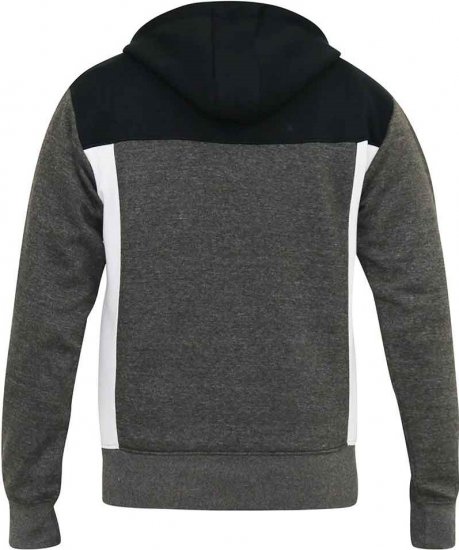 D555 NATHAN Full Zip Hoody With Cut And Sew Detail Black/Charcoal - Gensere og hettegensere - Store hettegensere - 2XL-14XL