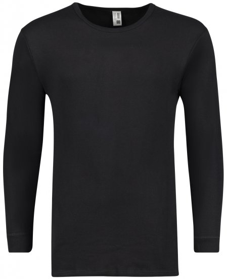 Adamo Royal Fine Ribbed Long sleeve Under-T-shirt Black - Undertøy & badetøy - Undertøy store størrelser 