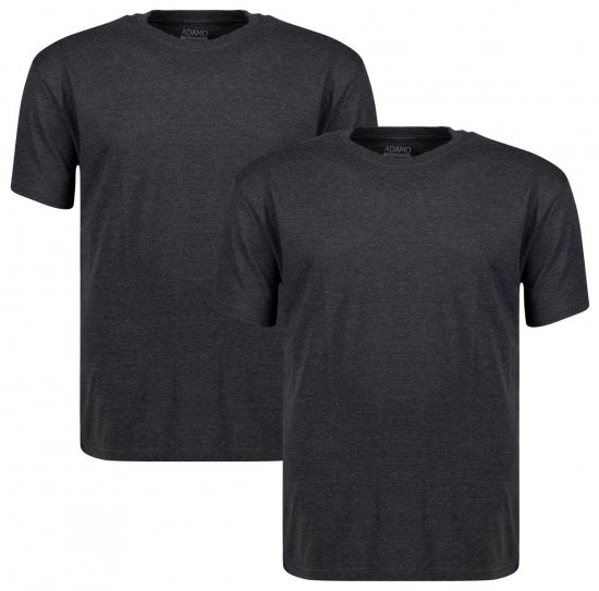 Adamo 129420 T-skjorte 2-pk Mørkegrå melert - T-skjorter - Store T-skjorter - 2XL-14XL