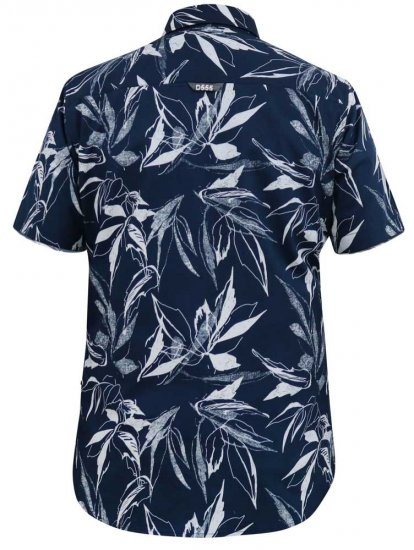 D555 FINLEY Hawaiian AO Print Shirt Navy - Skjorter - Store skjorter - 2XL-8XL