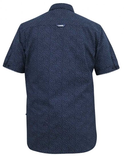 D555 BRODY S/S Micro AO Print Shirt Navy - Skjorter - Store skjorter - 2XL-8XL