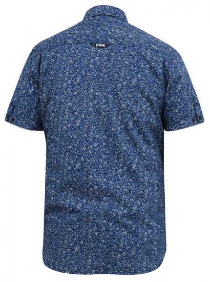 D555 KYLE S/S Micro AO Print Shirt Blue - Skjorter - Store skjorter - 2XL-8XL