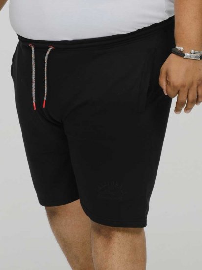 D555 STEFAN1 Elasticated Waist Loop Back Shorts Black - Sweatbukser og-shorts - Sweatbukser og Sweatshorts 2XL-12XL