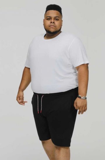 D555 STEFAN1 Elasticated Waist Loop Back Shorts Black - Sweatbukser og-shorts - Sweatbukser og Sweatshorts 2XL-12XL