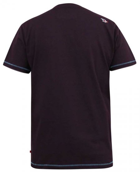 D555 NOVA Cali Surf Printed Crew Neck T-Shirt Plum - T-skjorter - Store T-skjorter - 2XL-14XL