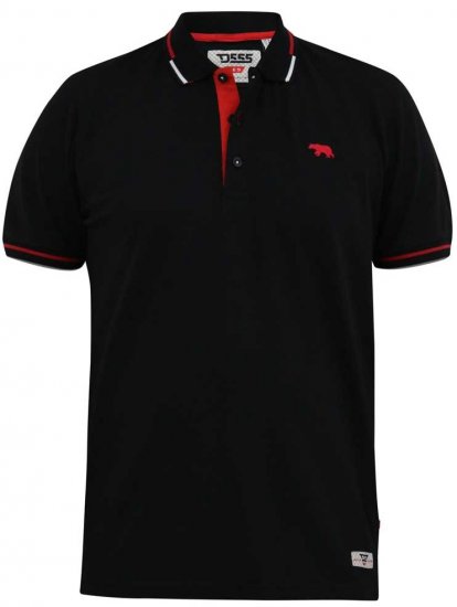 D555 SALFORD 2 Pique Polo Black - Polo- & piqueskjorter - Poloskjorte i store størrelser - 2XL-8XL
