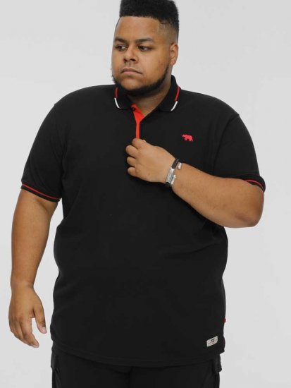 D555 SALFORD 2 Pique Polo Black - Polo- & piqueskjorter - Poloskjorte i store størrelser - 2XL-8XL
