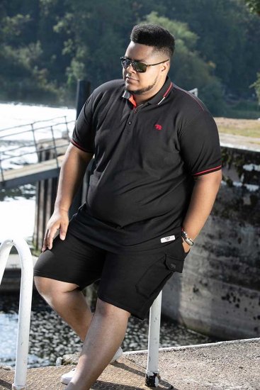 D555 SALFORD 2 Pique Polo Black - Polo- & piqueskjorter - Poloskjorte i store størrelser - 2XL-8XL