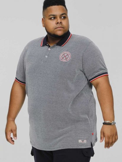 D555 KEMSTON Birds Eye Pique Polo Navy/White - Polo- & piqueskjorter - Poloskjorte i store størrelser - 2XL-8XL