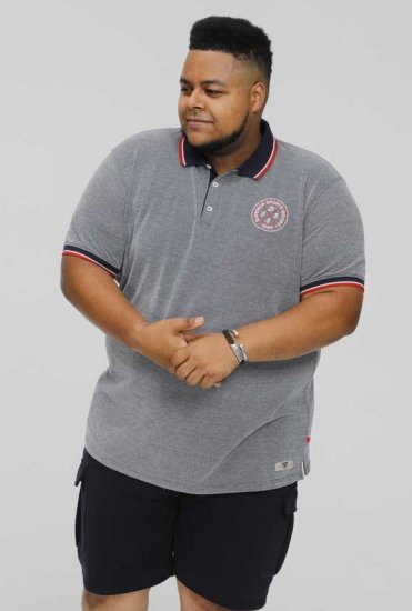 D555 KEMSTON Birds Eye Pique Polo Navy/White - Polo- & piqueskjorter - Poloskjorte i store størrelser - 2XL-8XL