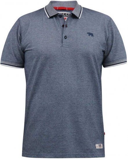 D555 GIBRALTAR Pique Polo Blue - Polo- & piqueskjorter - Poloskjorte i store størrelser - 2XL-8XL
