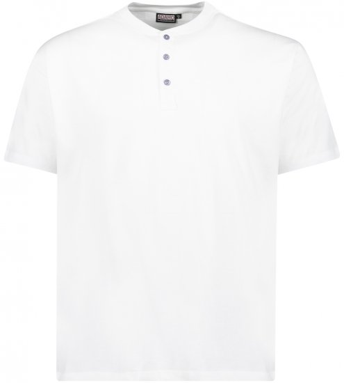 Adamo Silas Regular fit Serafino T-shirt White - T-skjorter - Store T-skjorter - 2XL-14XL