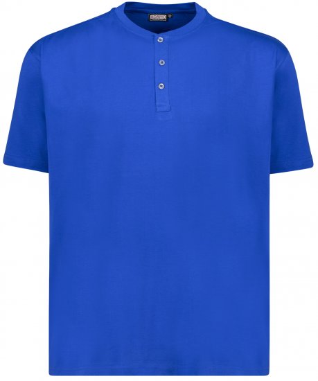Adamo Silas Regular fit Serafino T-shirt Royal Blue - T-skjorter - Store T-skjorter - 2XL-14XL