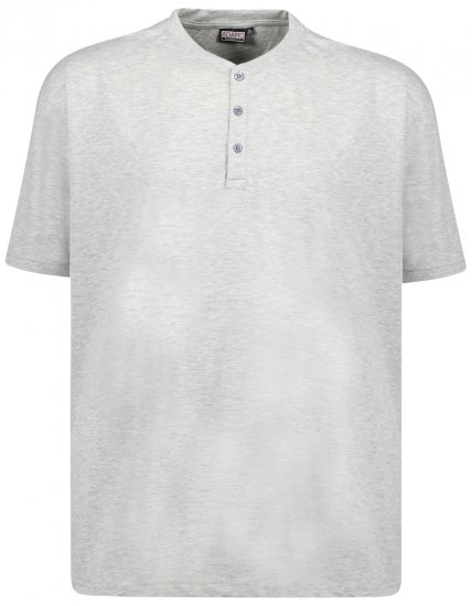Adamo Silas Regular fit Serafino T-shirt Grey - T-skjorter - Store T-skjorter - 2XL-14XL