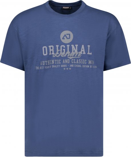 Adamo Sandro Regular fit Slub effect T-shirt Indigo Blue - T-skjorter - Store T-skjorter - 2XL-14XL