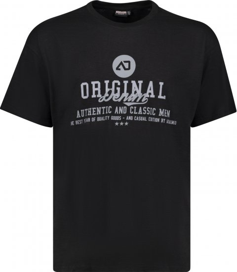 Adamo Sandro Regular fit Slub effect T-shirt Black - T-skjorter - Store T-skjorter - 2XL-14XL